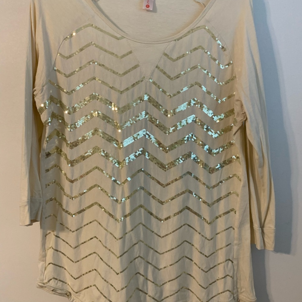 Off white sequin blouse